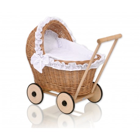 Wicker dolls pram