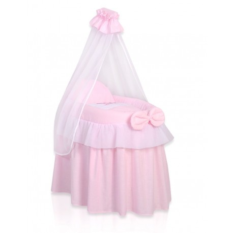 Wicker dolls crib Little Princess pink
