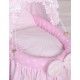 Wicker doll crib pink