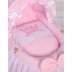 Wicker doll crib Little Princess pink