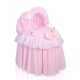 Wicker dolls crib Little Princess pink