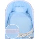 Wicker crib cradle moses basket Carine - Blue-white