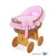 Wicker crib cradle moses basket Carine - Pink