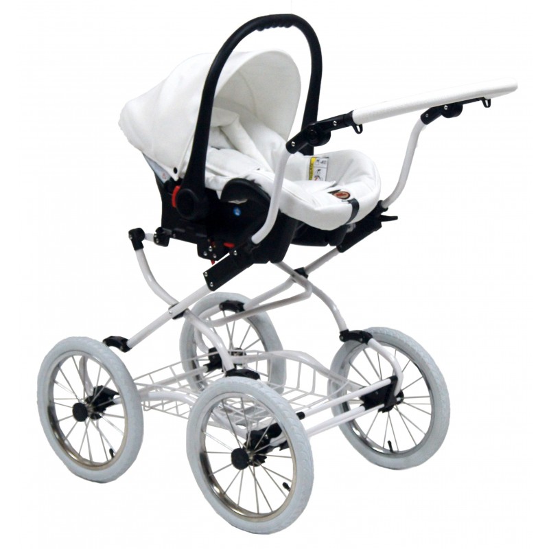 grey leather pram