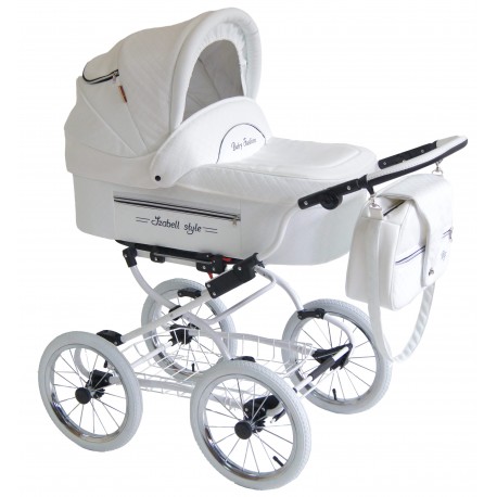 Classic pram 3 in 1 Isabell White Lethrette Collection