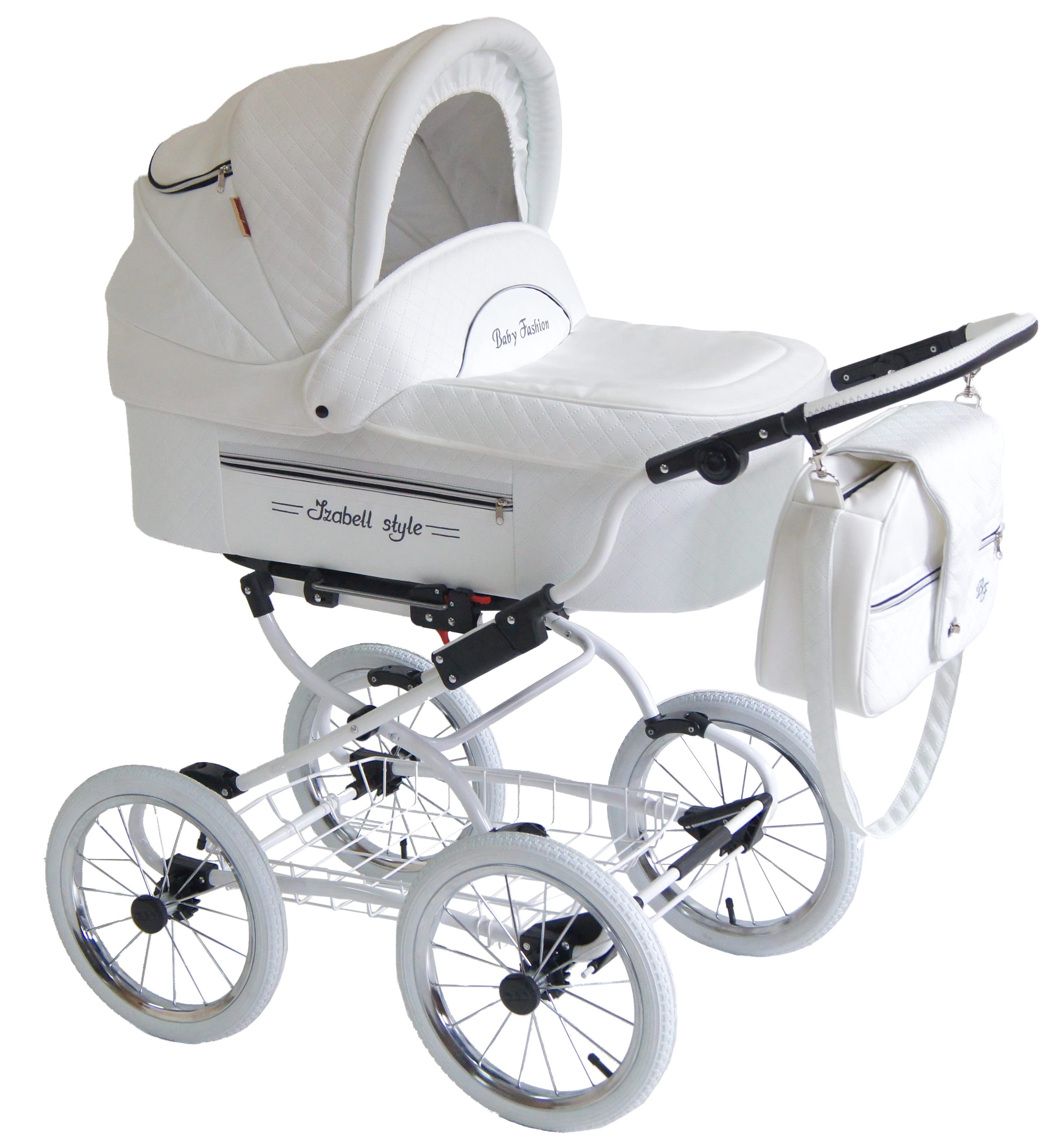 white leather buggy