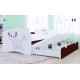 Trundle bed Happy Collection with roll-out drawer and 2 mattresses 180x90 cm