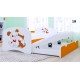 Trundle bed Happy Collection with roll-out drawer and 2 mattresses 180x90 cm