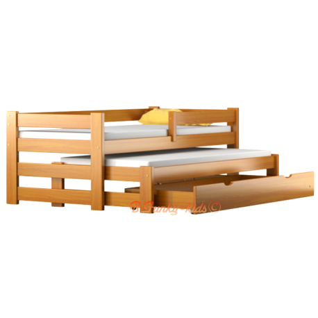 Trundle roll-out solid wood daybed Pablo 200x90 cm