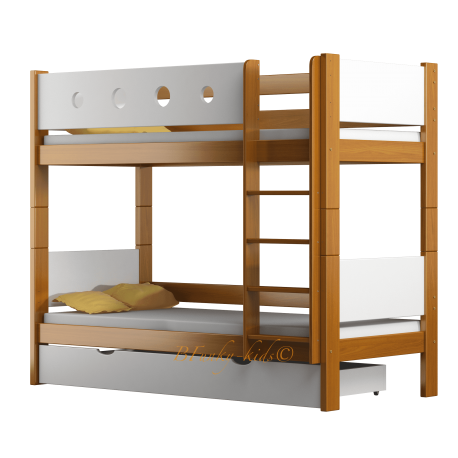 Solid pine wood bunk bed Walter 180x90 cm