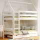 Solid pine wood bunk bed House 190x90 cm