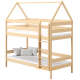 Solid pine wood bunk bed House 200x90 cm
