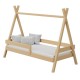 Solid pine wood junior bed TIPI 160x80 cm