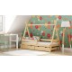 Solid pine wood junior bed TIPI 160x80 cm