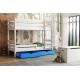 Solid pine wood bunk bed Casper 190x80 cm