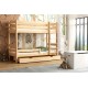 Solid pine wood bunk bed Casper 190x80 cm