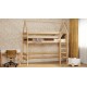 Solid pine wood loft bed mezzanine House 160x80 cm