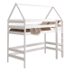 Solid pine wood loft bed mezzanine House 160x80 cm