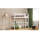 Solid pine wood loft bed mezzanine House 160x80 cm