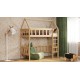 Solid pine wood loft bed mezzanine House 160x80 cm