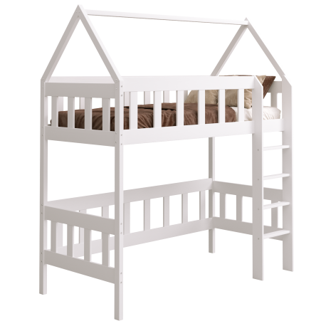 Solid pine wood loft bed mezzanine House 160x80 cm