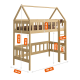 Solid pine wood loft bed mezzanine House 180x90 cm