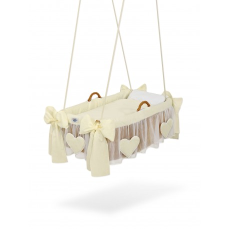 Hanging wicker baby crib