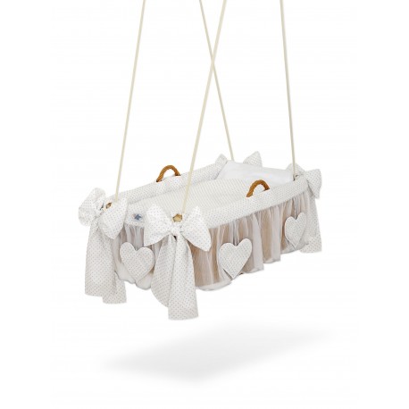 Hanging wicker baby crib