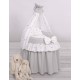 Wicker dolls crib grey