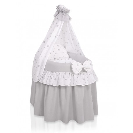 Wicker dolls crib grey