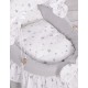 Wicker dolls crib grey