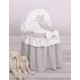 Wicker dolls crib grey