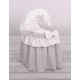 Wicker dolls crib grey