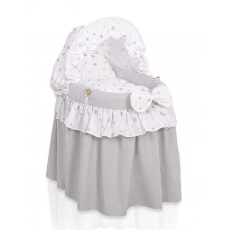 Wicker dolls crib grey