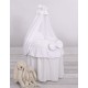 Wicker dolls crib white