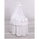 Wicker dolls crib white