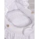 Wicker dolls crib white