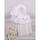 Wicker dolls crib white