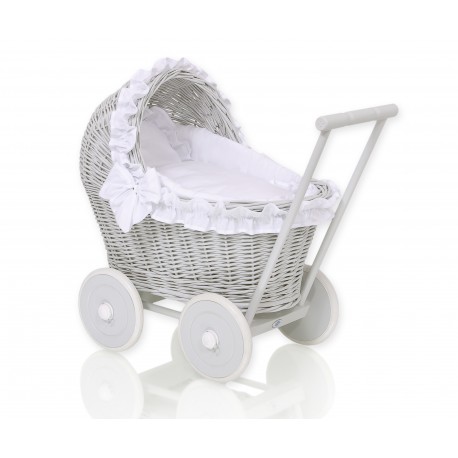 Wicker dolls pram