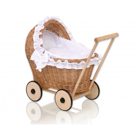 Wicker dolls pram