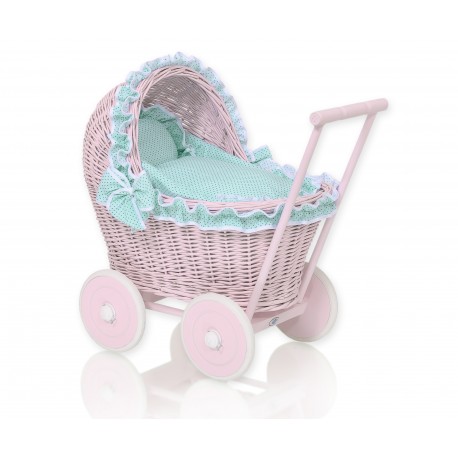 Wicker dolls pram