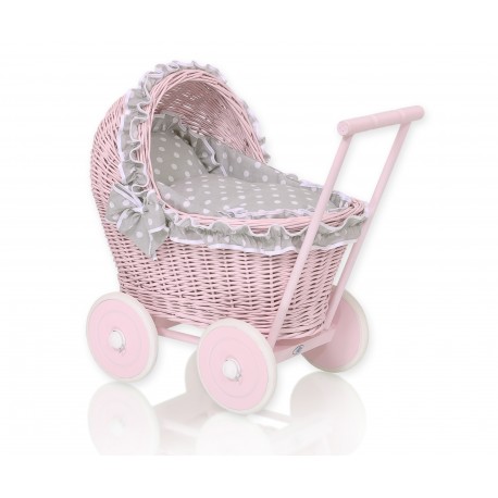 Wicker dolls pram