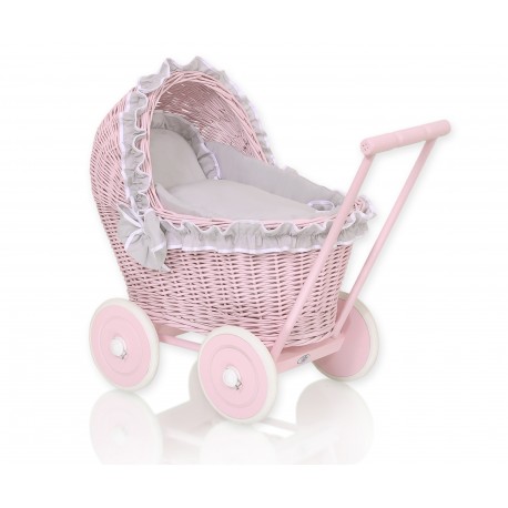 Wicker dolls pram