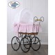 Wicker Crib Moses basket Vintage Retro - Pink