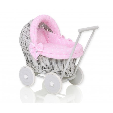 Wicker dolls pram