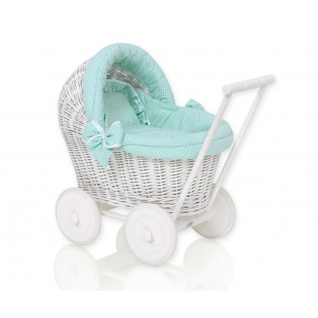 Wicker dolls pram