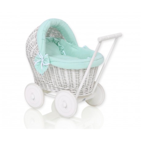 Wicker dolls pram