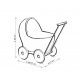 Wicker dolls pram