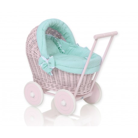 Wicker dolls pram