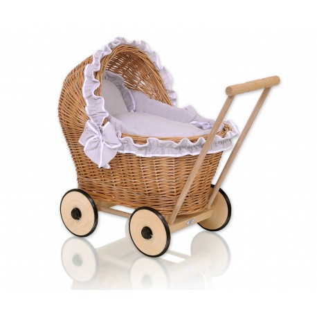 Wicker dolls pram